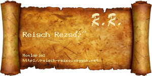 Reisch Rezső névjegykártya